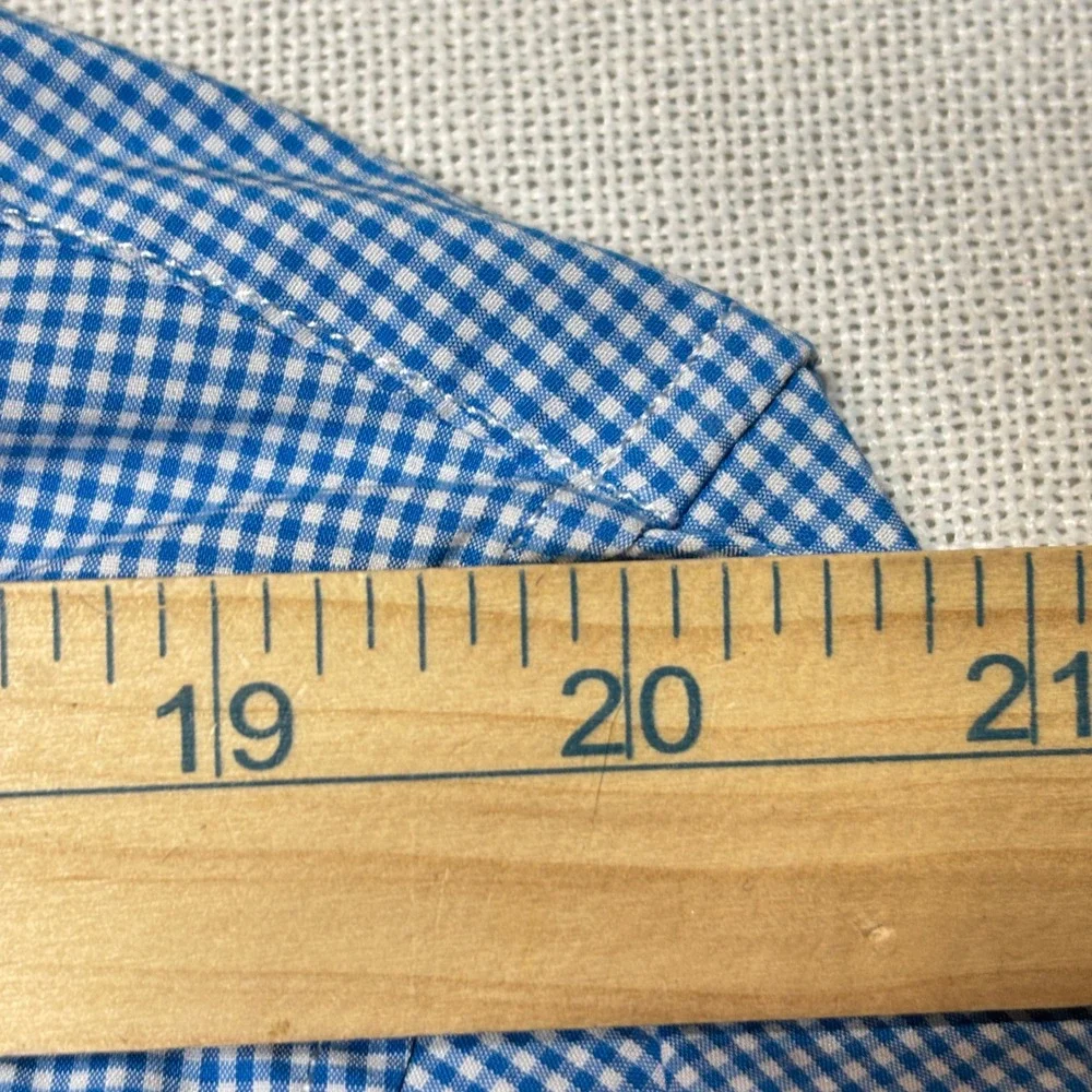 Banana Republic Mens Slim Flex Fit Tech Stretch Cotton Gingham Dress Shirt XXL‎